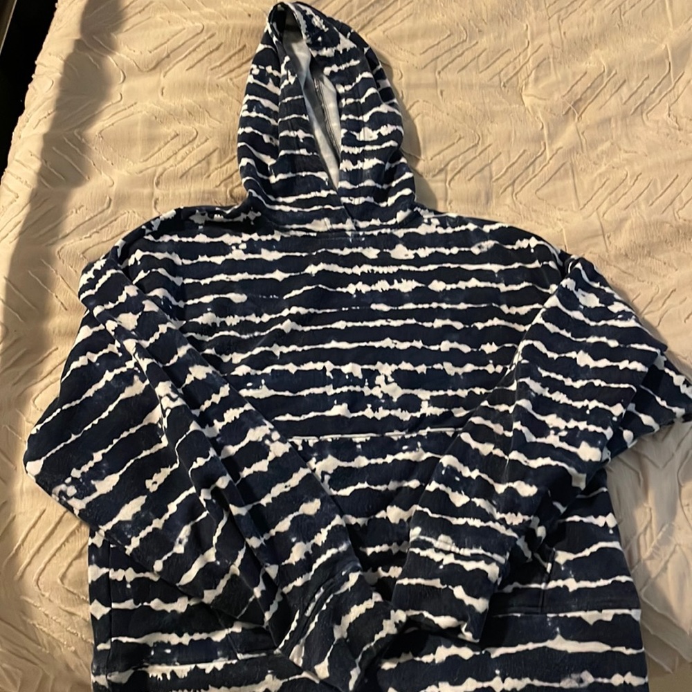 Athleta Hoodie navy tie dye